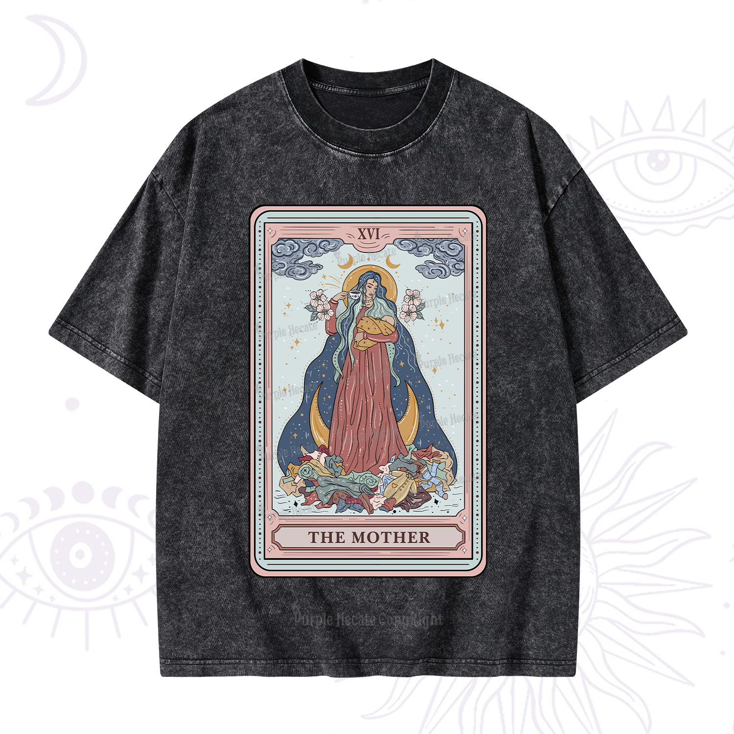 Purplehecate The Mother Tarot Washed T-Shirt