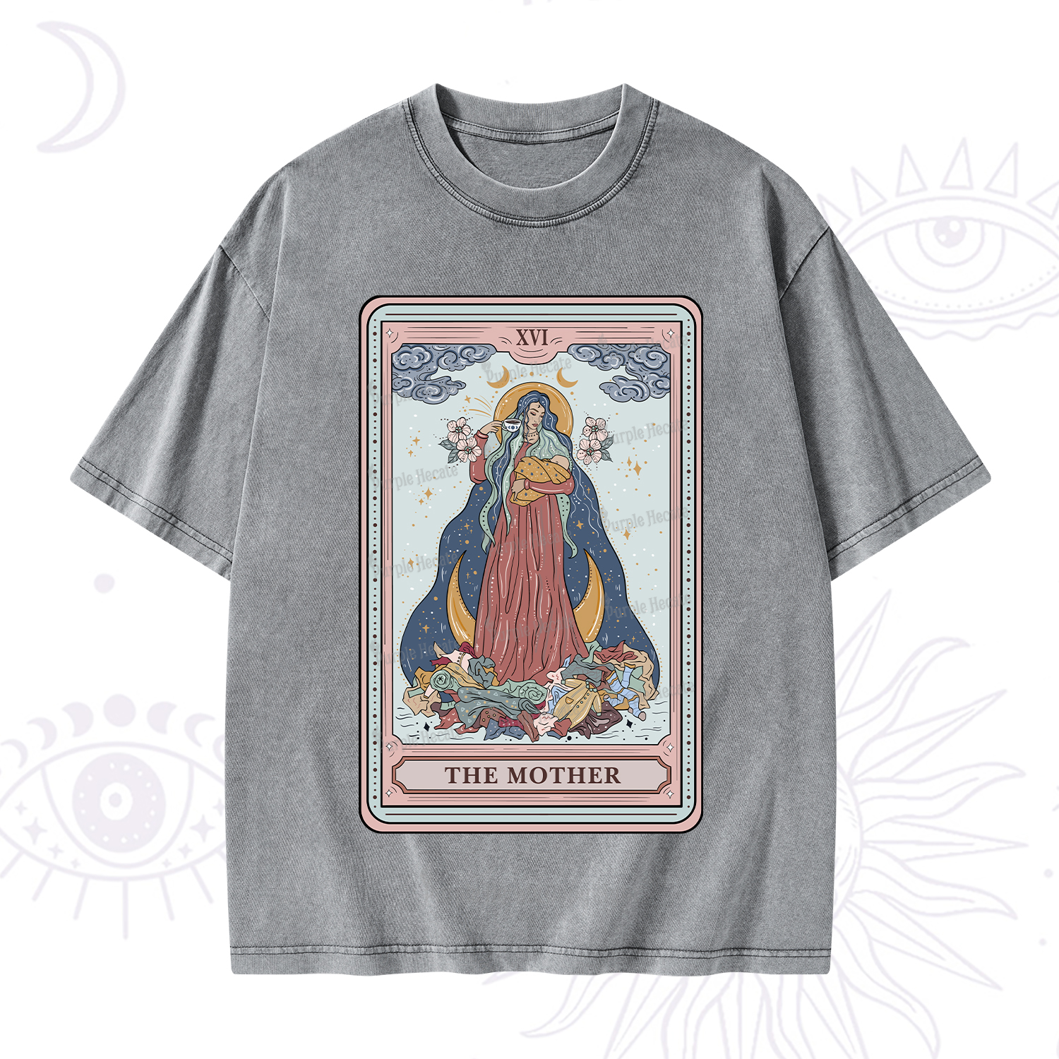 Purplehecate The Mother Tarot Washed T-Shirt