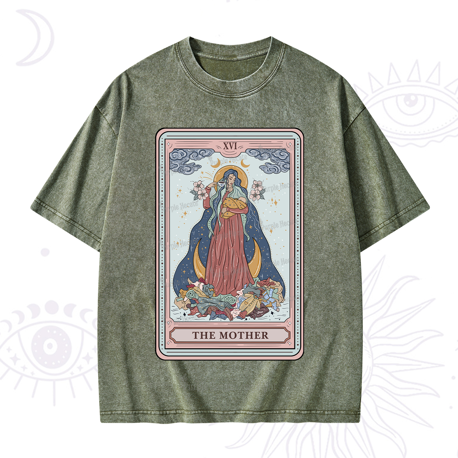 Purplehecate The Mother Tarot Washed T-Shirt