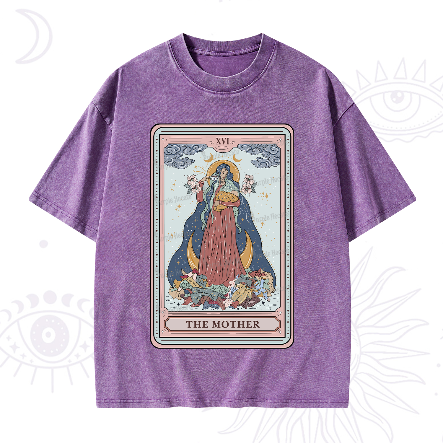 Purplehecate The Mother Tarot Washed T-Shirt