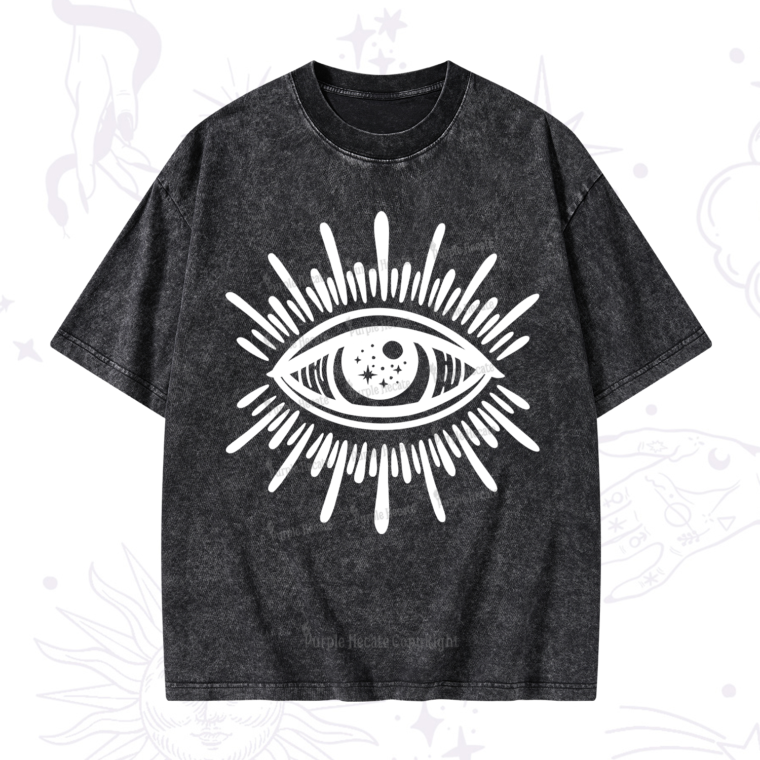 Purplehecate Evil Eye Washed T-Shirt