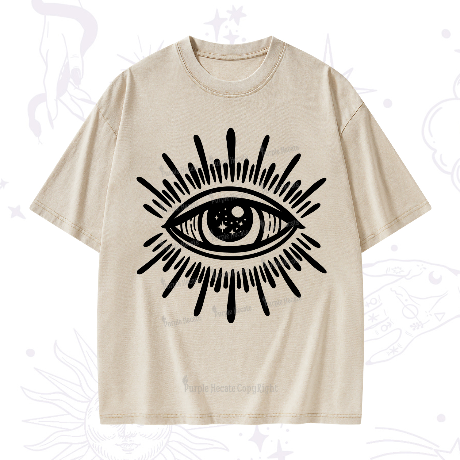 Purplehecate Evil Eye Washed T-Shirt
