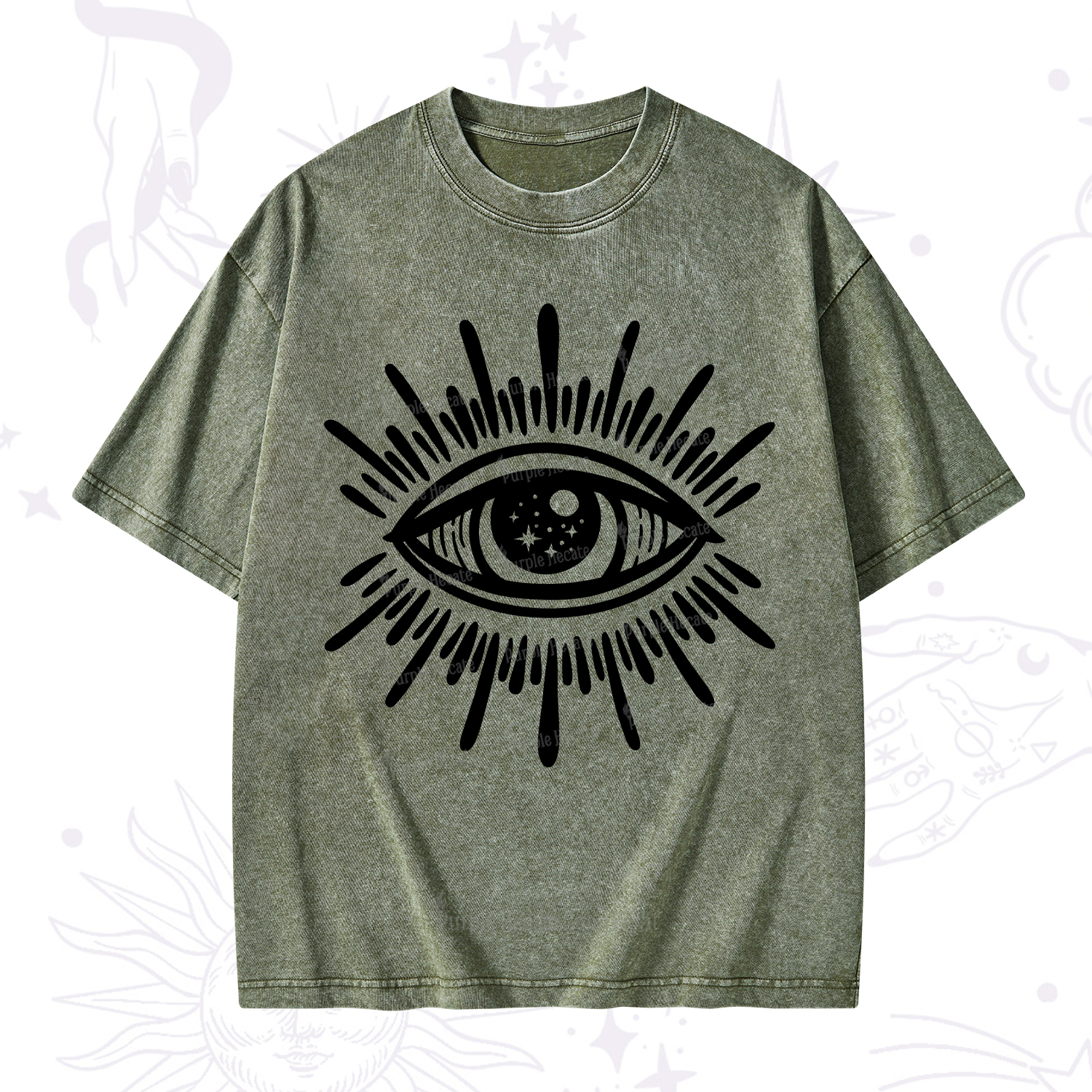 Purplehecate Evil Eye Washed T-Shirt