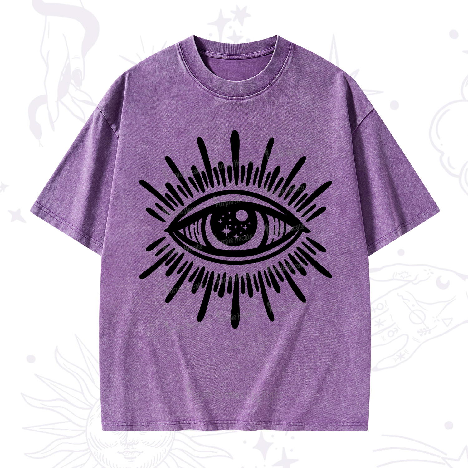 Purplehecate Evil Eye Washed T-Shirt