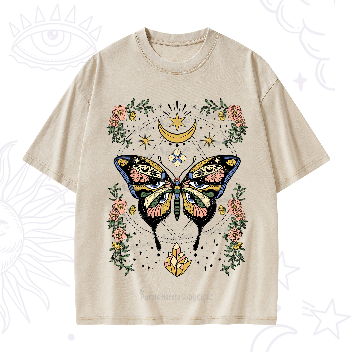 Purplehecate I Am Opening Washed T-Shirt