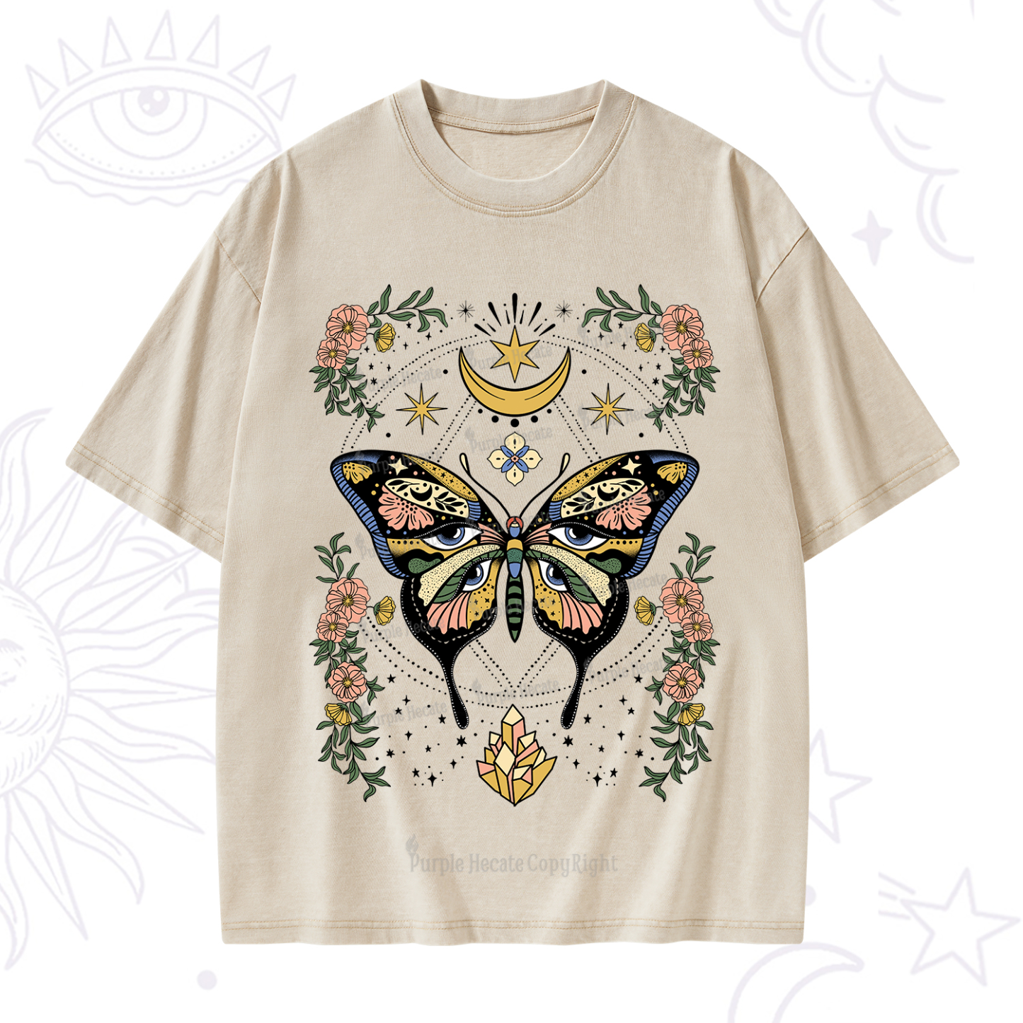 Purplehecate I Am Opening Washed T-Shirt