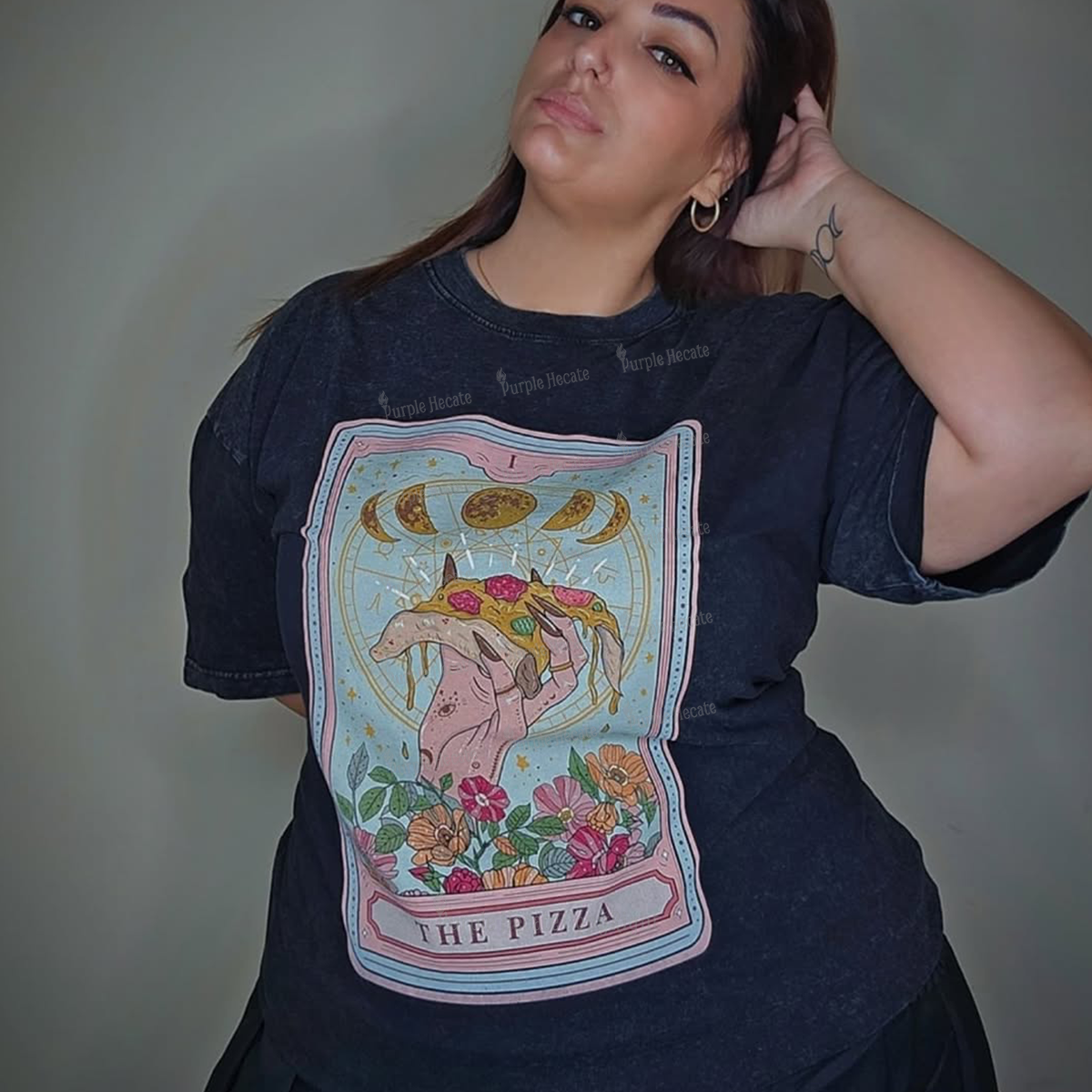 Purplehecate The Pizza Tarot Washed T-Shirt