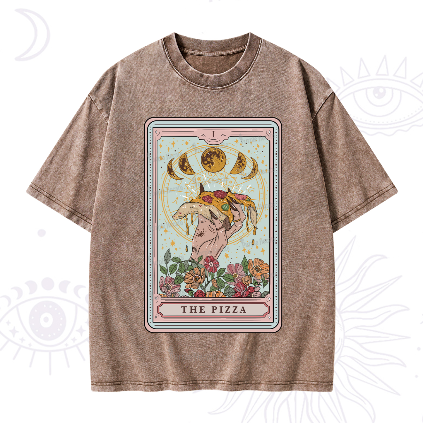 Purplehecate The Pizza Tarot Washed T-Shirt