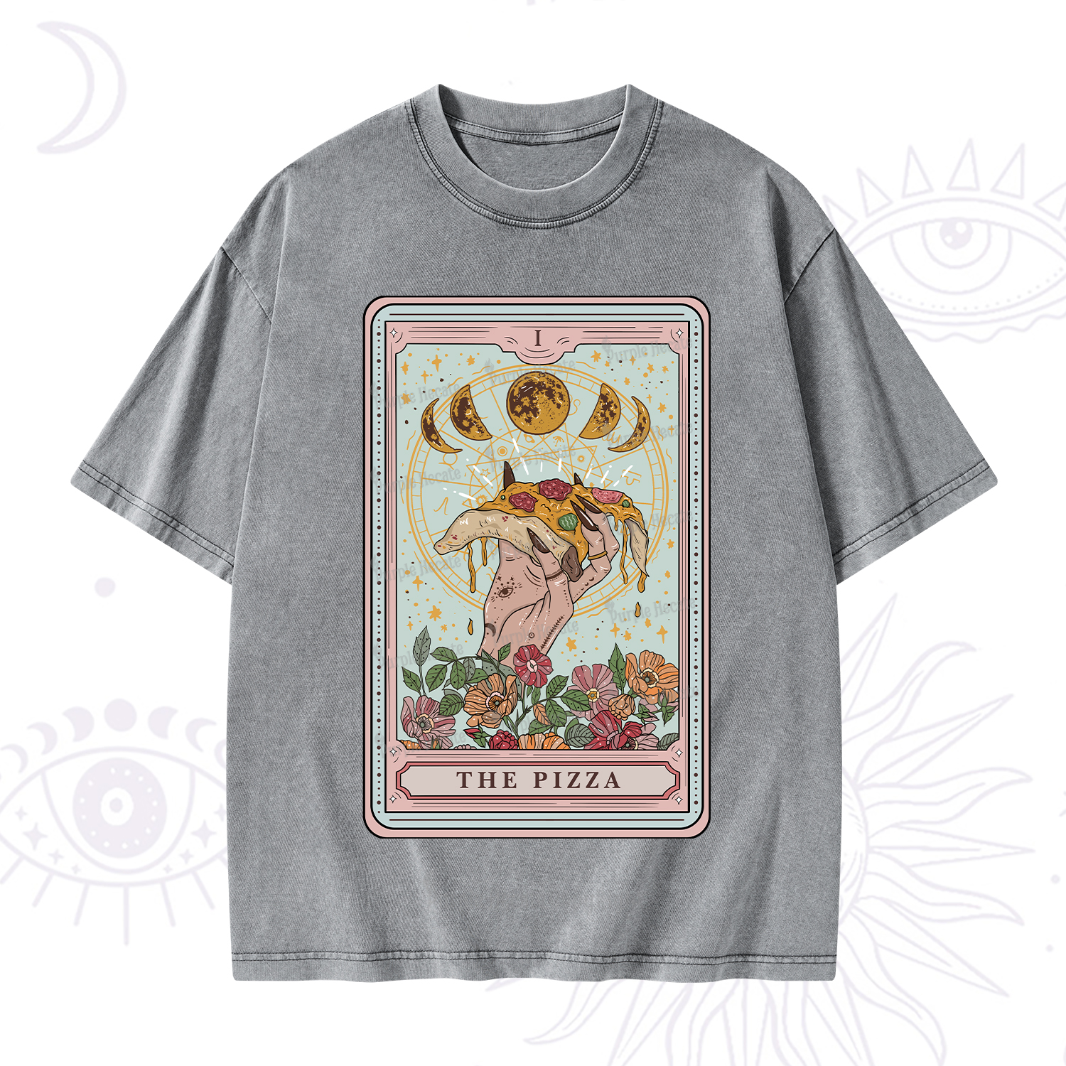 Purplehecate The Pizza Tarot Washed T-Shirt