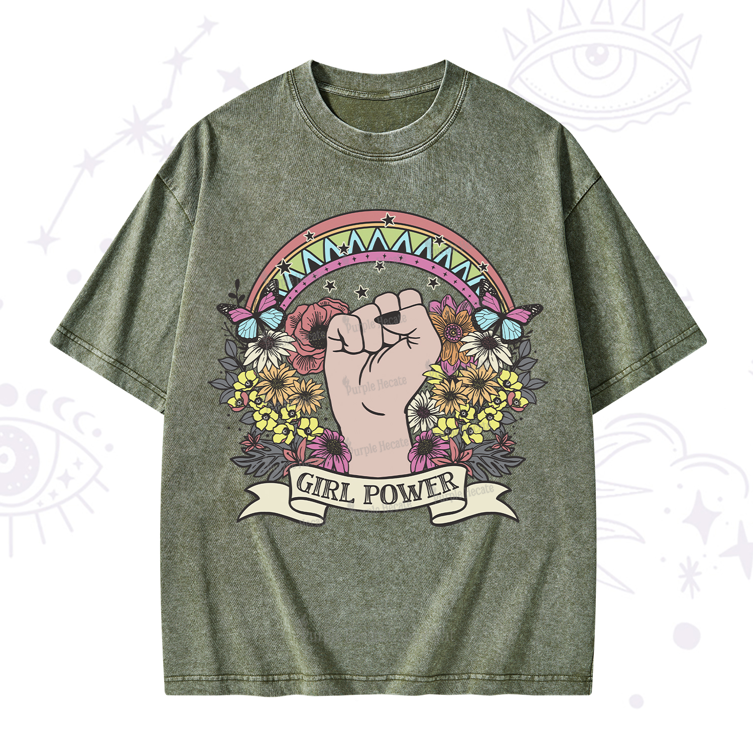 Purplehecate Girl Power Washed T-Shirt