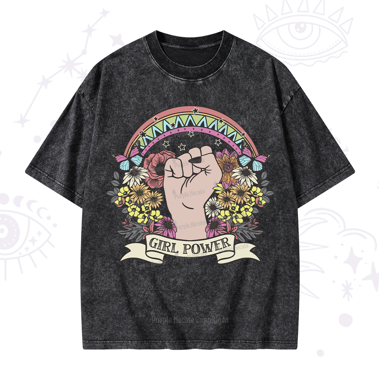 Purplehecate Girl Power Washed T-Shirt