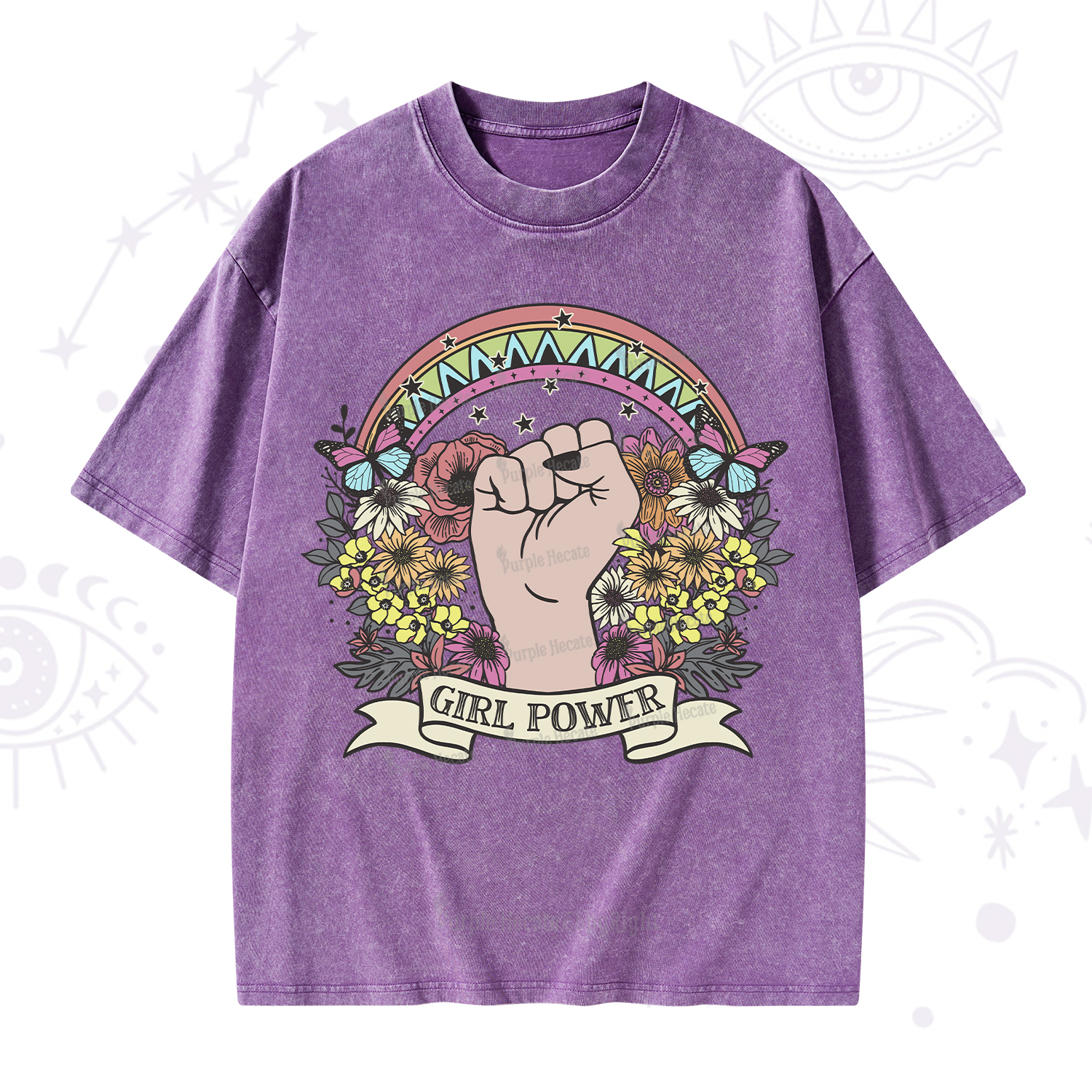 Purplehecate Girl Power Washed T-Shirt
