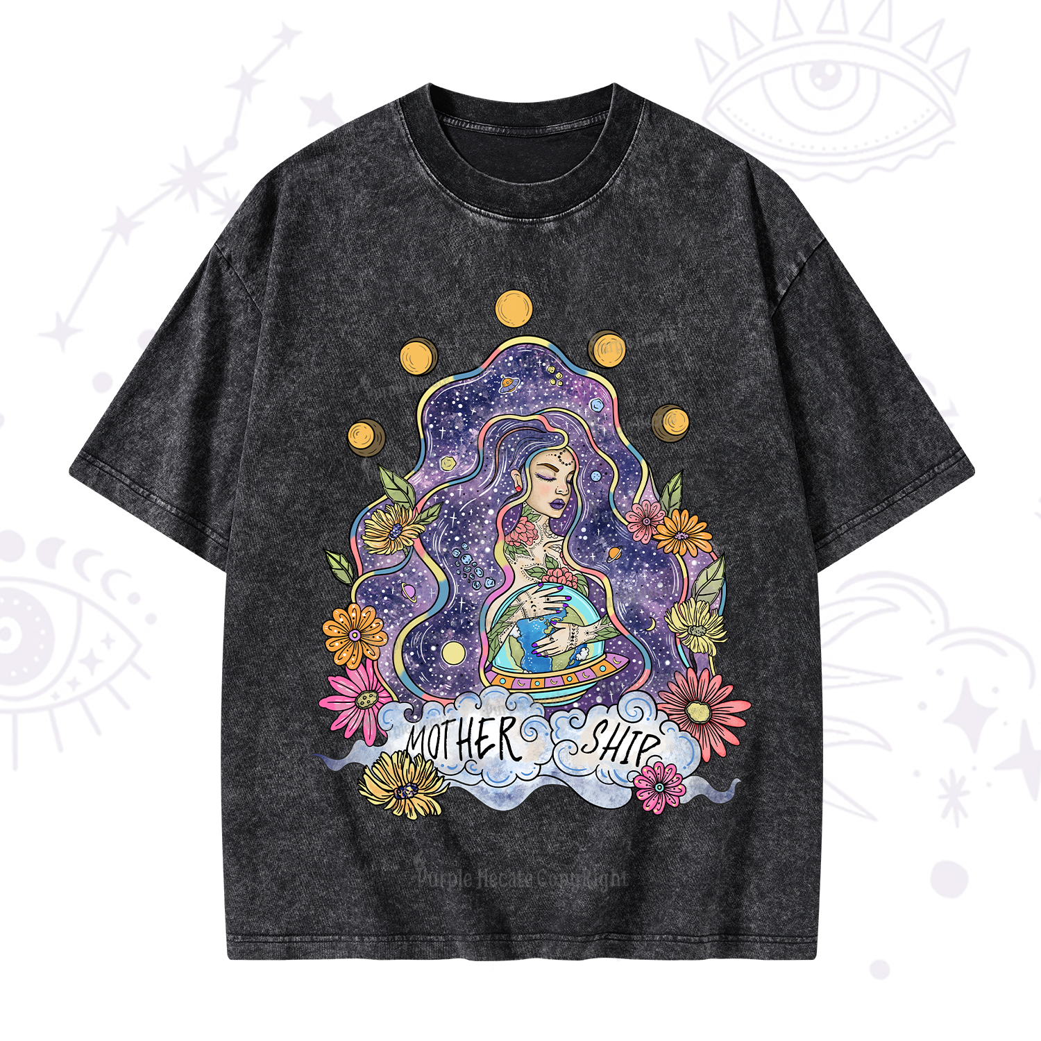 Purplehecate Mother Ship Washed T-Shirt
