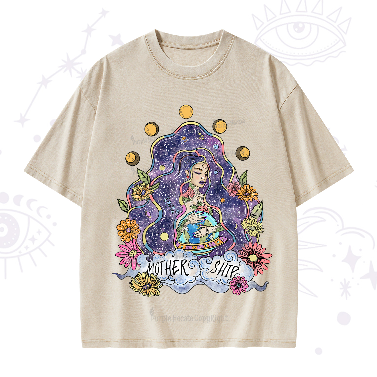 Purplehecate Mother Ship Washed T-Shirt