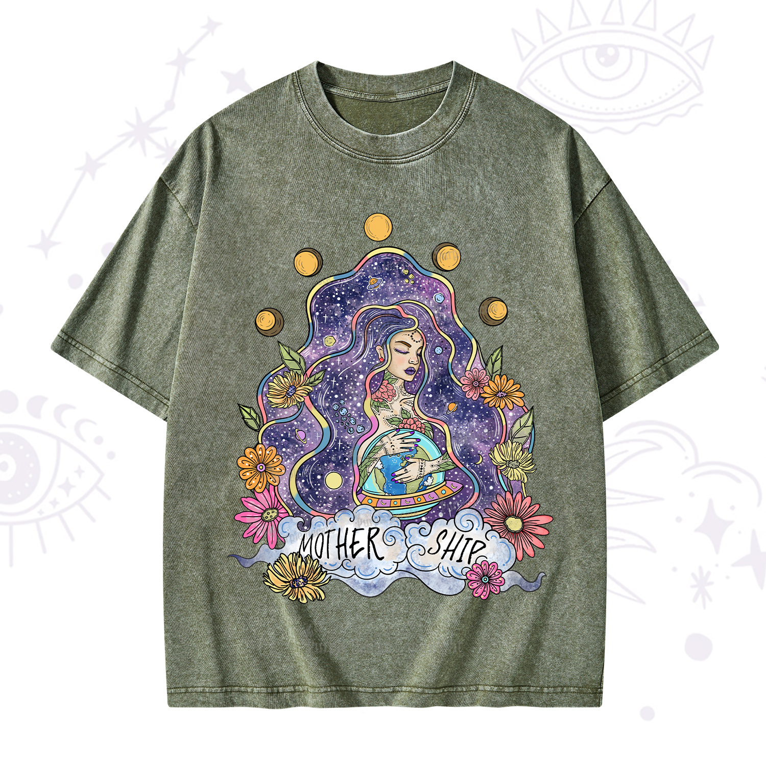Purplehecate Mother Ship Washed T-Shirt