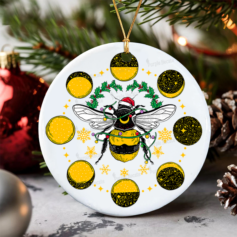 Purplehecate Moon Bee Christmas Ornament