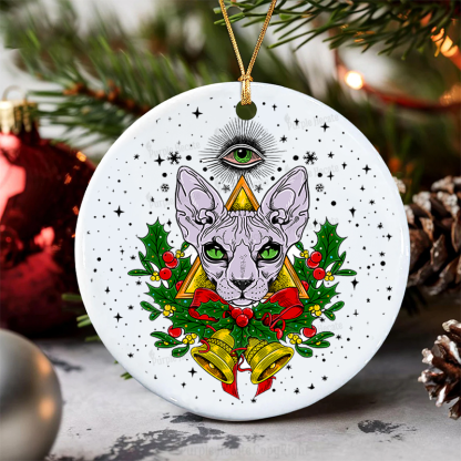 Purplehecate Mystical Cat Christmas Ornament