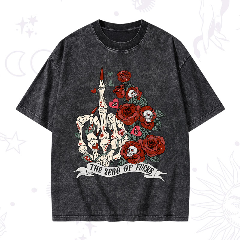 Purplehecate The Zero Of Fucks Valentine Washed T-Shirt