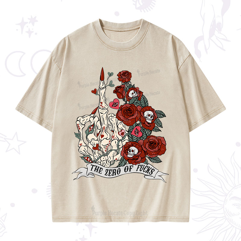 Purplehecate The Zero Of Fucks Valentine Washed T-Shirt