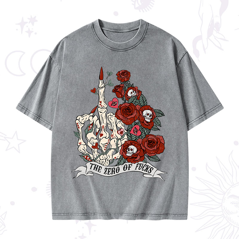 Purplehecate The Zero Of Fucks Valentine Washed T-Shirt