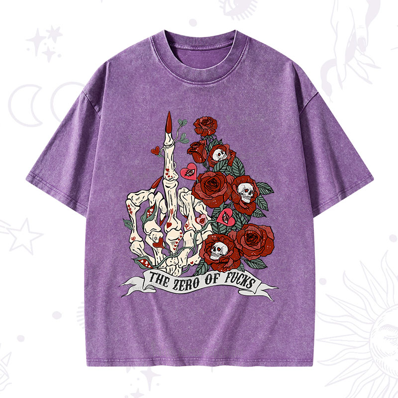 Purplehecate The Zero Of Fucks Valentine Washed T-Shirt