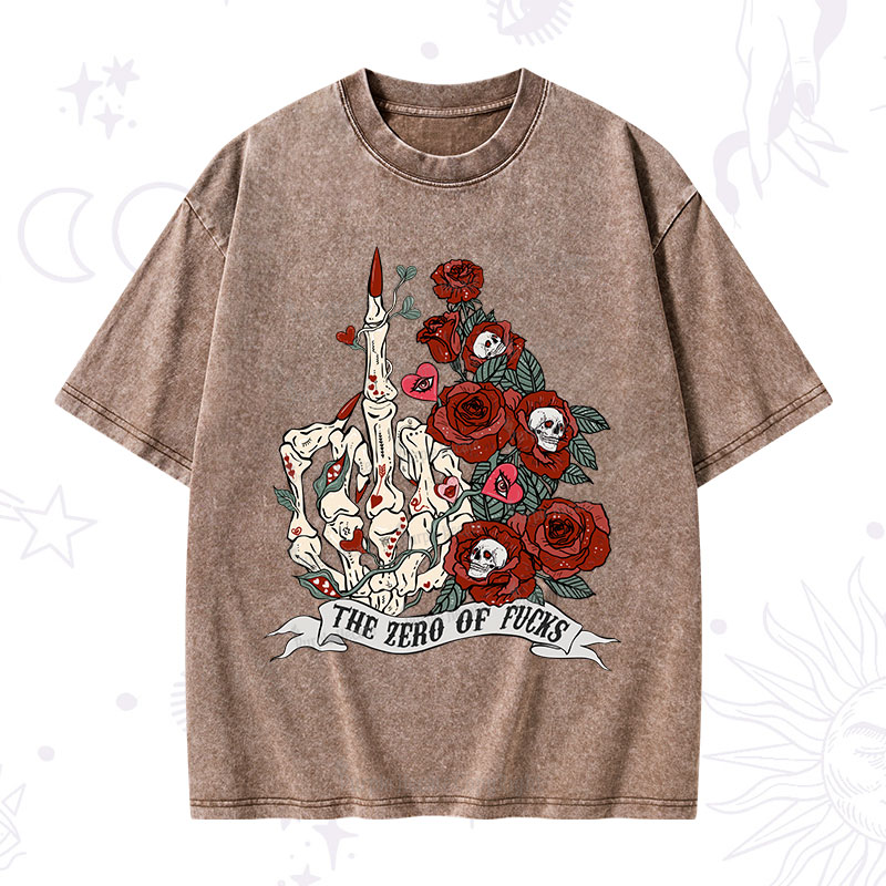 Purplehecate The Zero Of Fucks Valentine Washed T-Shirt