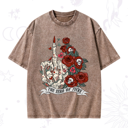 Purplehecate The Zero Of Fucks Valentine Washed T-Shirt