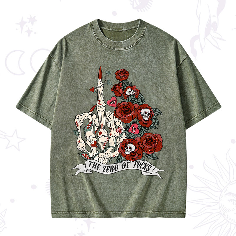 Purplehecate The Zero Of Fucks Valentine Washed T-Shirt