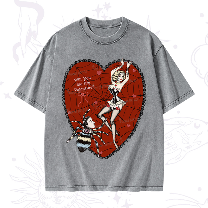Purplehecate Will You Be My Valentine Washed T-Shirt
