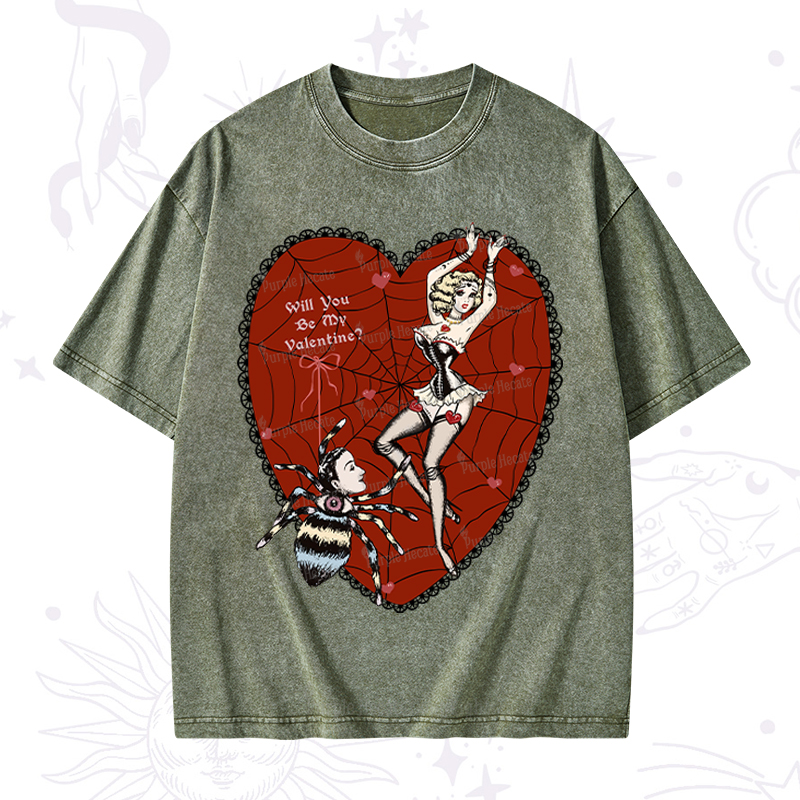 Purplehecate Will You Be My Valentine Washed T-Shirt
