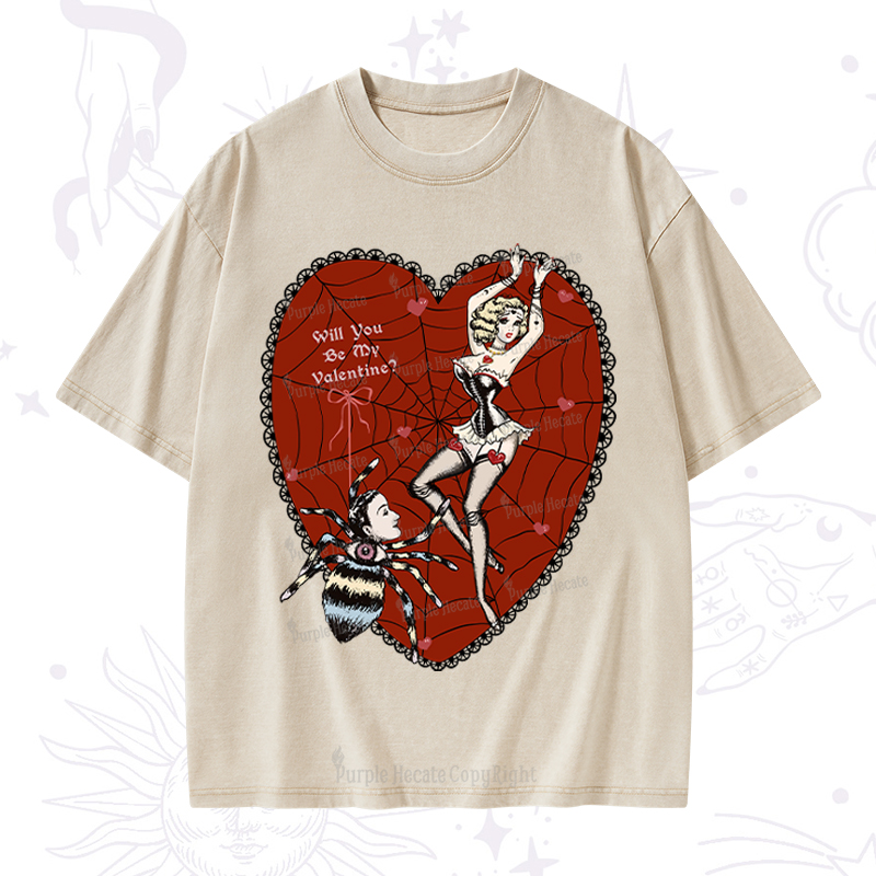 Purplehecate Will You Be My Valentine Washed T-Shirt