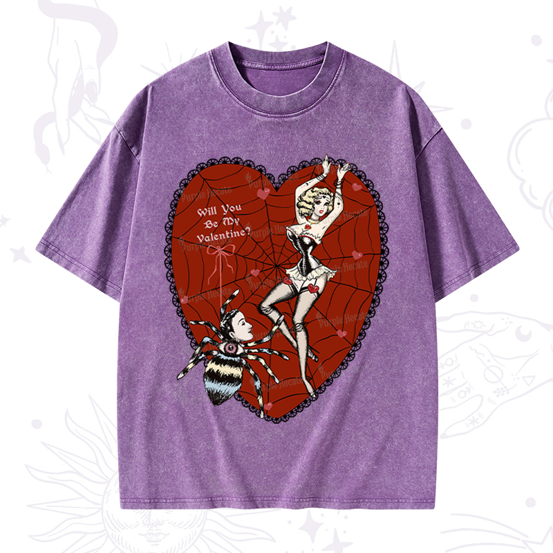 Purplehecate Will You Be My Valentine Washed T-Shirt