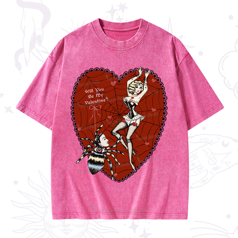 Purplehecate Will You Be My Valentine Washed T-Shirt