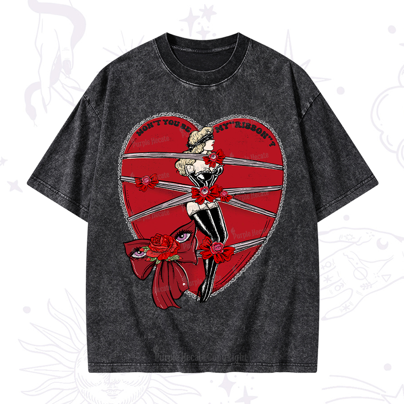 Purplehecate WON'T YOU BE MY "RIBBON" Washed T-Shirt