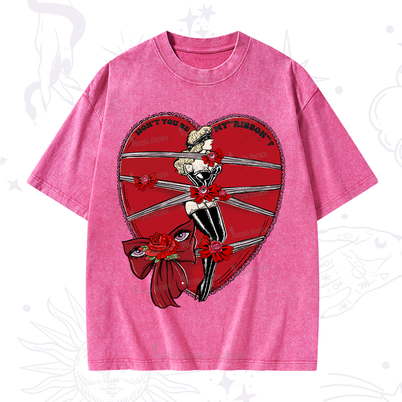 Purplehecate WON'T YOU BE MY "RIBBON" Washed T-Shirt