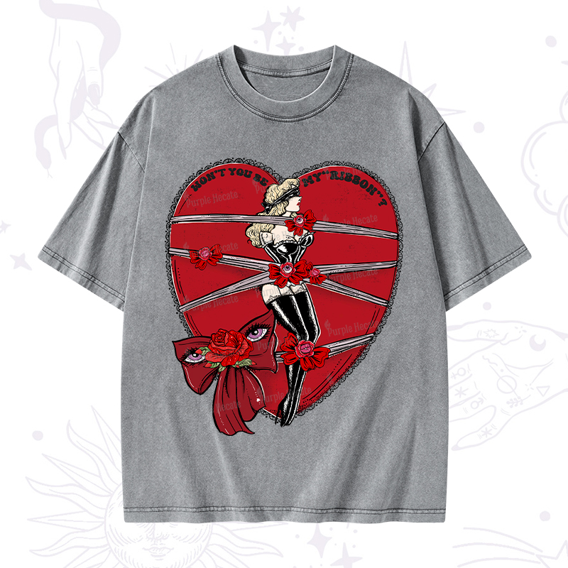 Purplehecate WON'T YOU BE MY "RIBBON" Washed T-Shirt