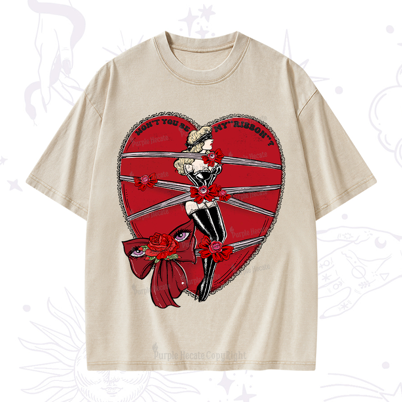 Purplehecate WON'T YOU BE MY "RIBBON" Washed T-Shirt