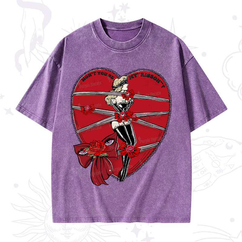 Purplehecate WON'T YOU BE MY "RIBBON" Washed T-Shirt