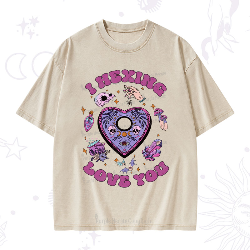 Purplehecate I Hexing Love You Washed T-Shirt