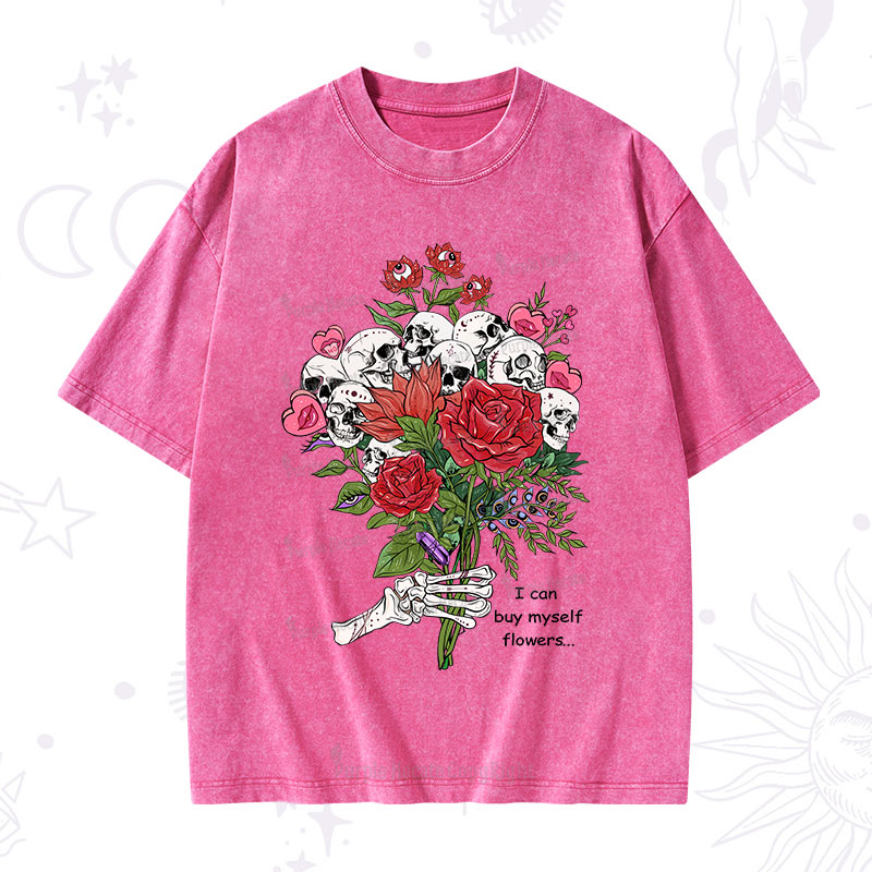 Purplehecate I Can Buy Myself Flowers Washed T-Shirt