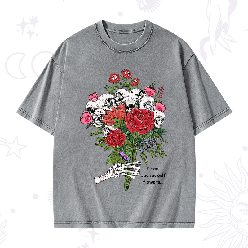 Purplehecate I Can Buy Myself Flowers Washed T-Shirt
