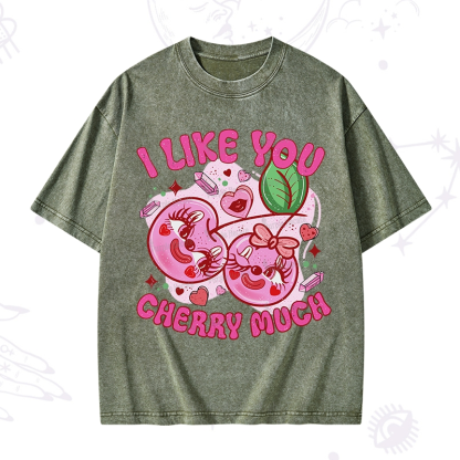 Purplehecate I Like You Cherry Much Washed T-Shirt
