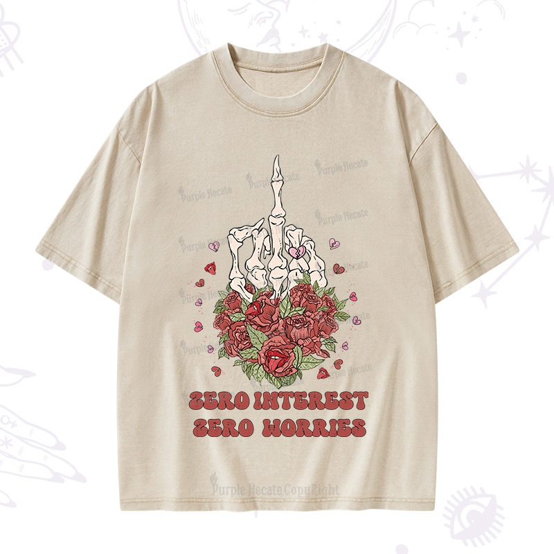 Purplehecate Zero Interest Zero Worries Washed T-Shirt