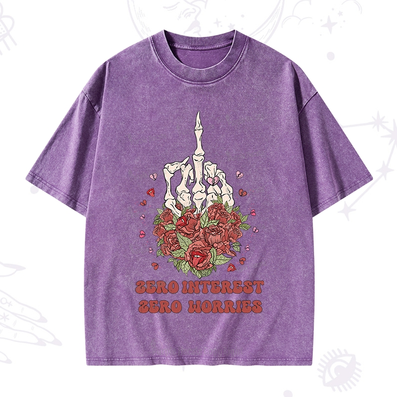 Purplehecate Zero Interest Zero Worries Washed T-Shirt