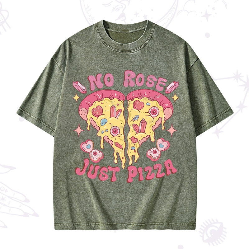 Purplehecate No Rose Just Pizza Washed T-Shirt