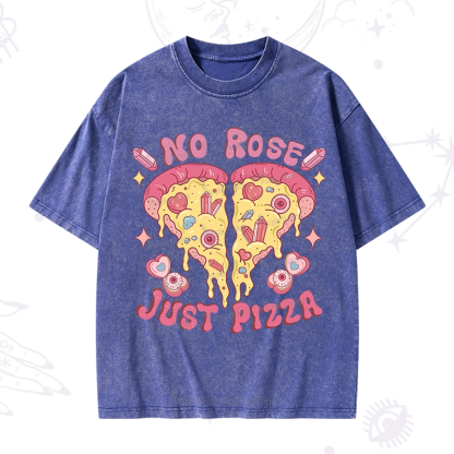 Purplehecate No Rose Just Pizza Washed T-Shirt