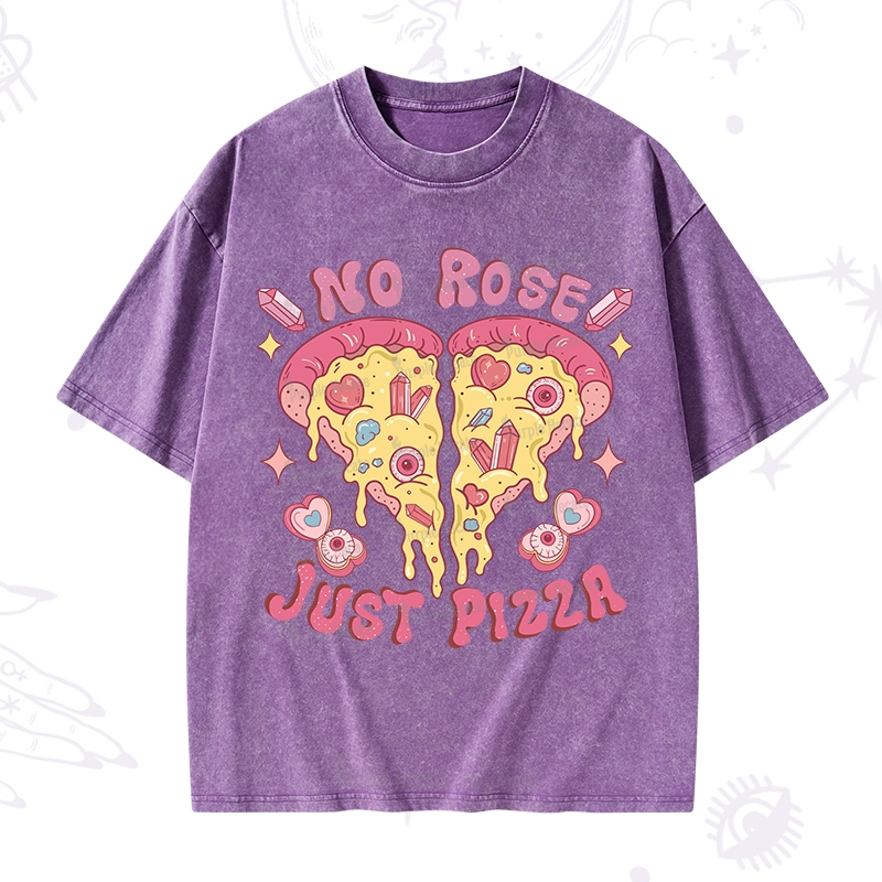 Purplehecate No Rose Just Pizza Washed T-Shirt