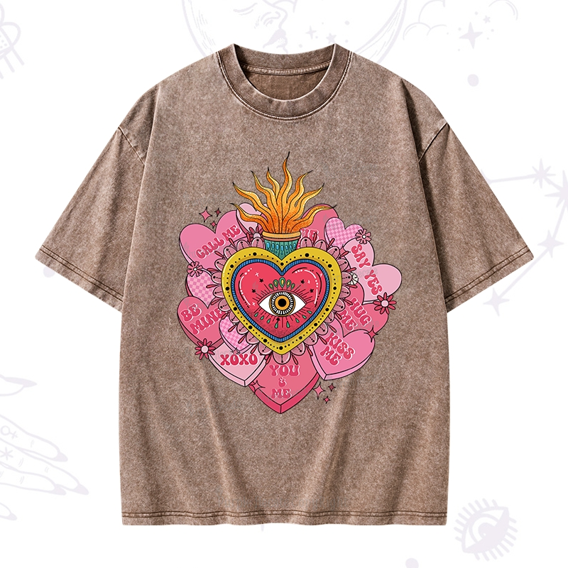 Purplehecate The Eye of the Heart Valentine Washed T-Shirt