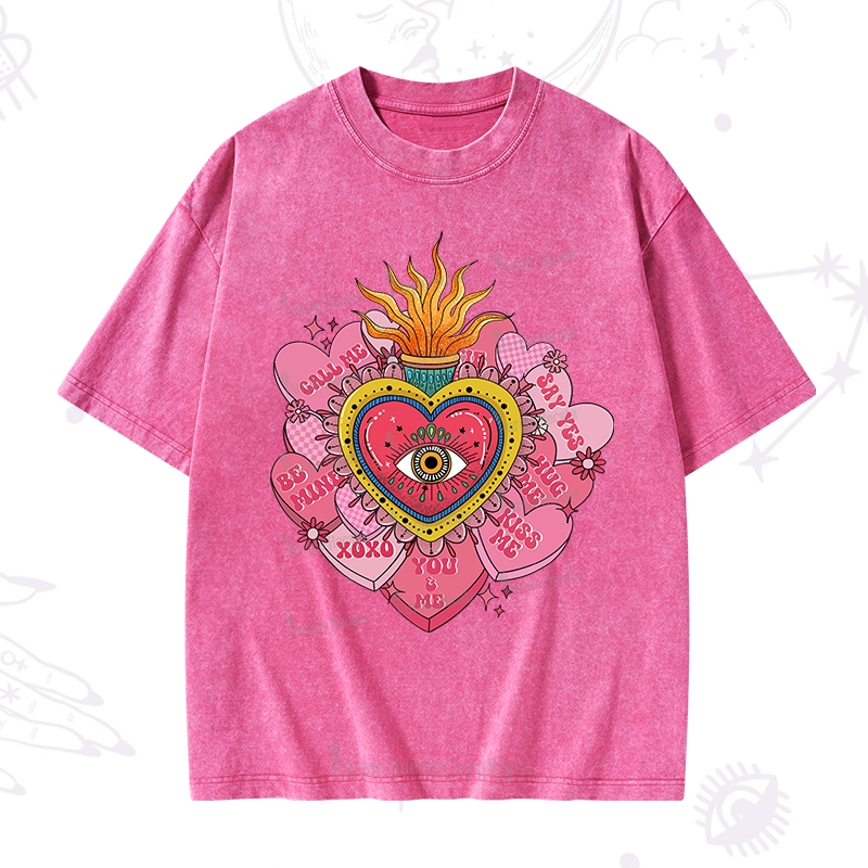 Purplehecate The Eye of the Heart Valentine Washed T-Shirt