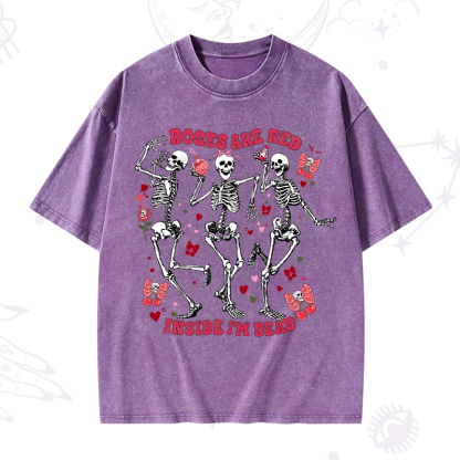 Purplehecate Roses Are Red Valentine Washed T-Shirt